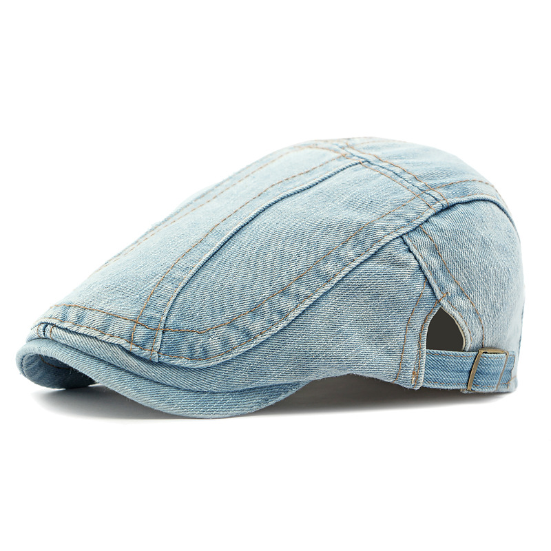 🧢 Vintage Denim Newsboy Cap | Unisex Classic Retro Flat Hat