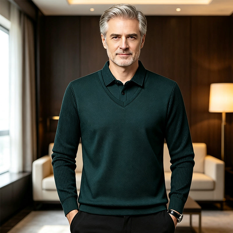 🎁 Hot Sale🛍️Men's False Two-Piece Long Sleeve Top