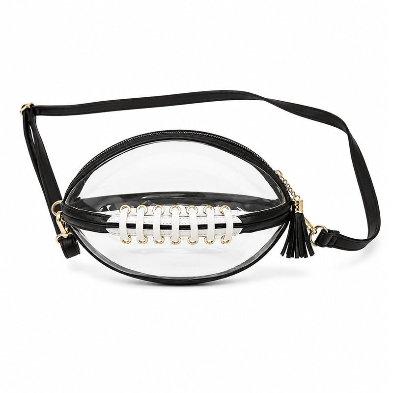 🏈 Game-Day Statement | Women's Clear Football-Shaped Crossbody Bag