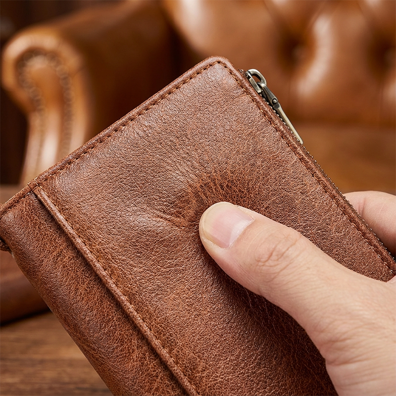 Women's Retro Style RFID Blocking Tri-fold Wallet