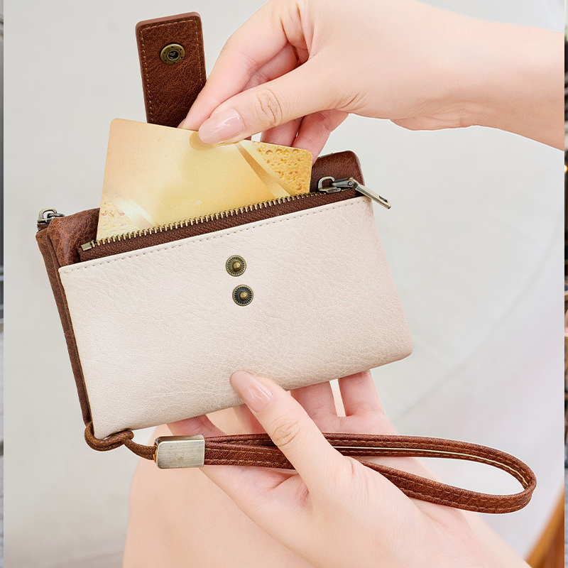 Women's Retro Style RFID Blocking Tri-fold Wallet