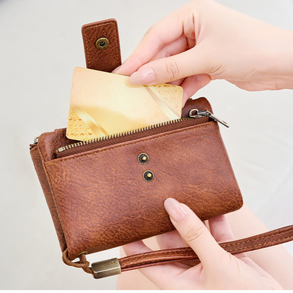 Women's Retro Style RFID Blocking Tri-fold Wallet