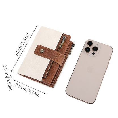 Women's Retro Style RFID Blocking Tri-fold Wallet