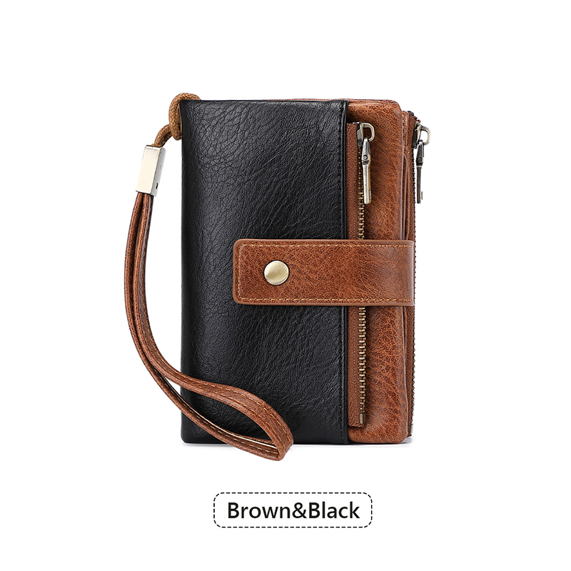 Women's Retro Style RFID Blocking Tri-fold Wallet