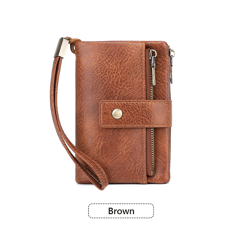 Women's Retro Style RFID Blocking Tri-fold Wallet