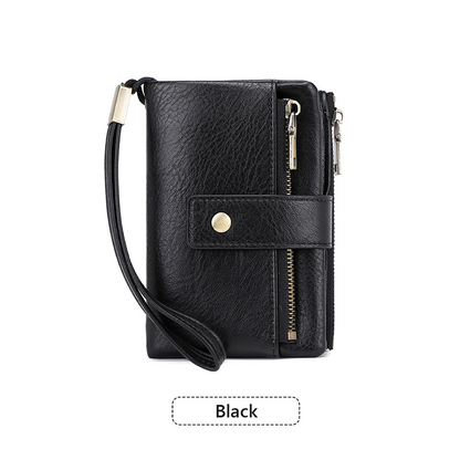Women's Retro Style RFID Blocking Tri-fold Wallet