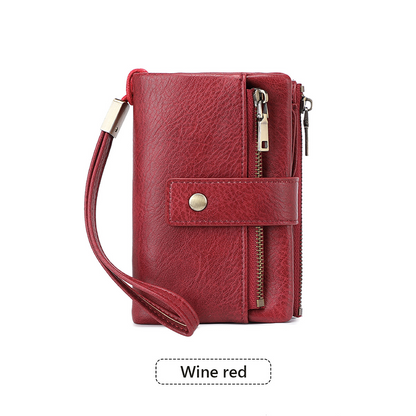 Women's Retro Style RFID Blocking Tri-fold Wallet