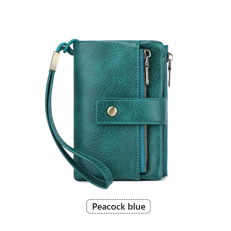 Women's Retro Style RFID Blocking Tri-fold Wallet