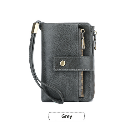 Women's Retro Style RFID Blocking Tri-fold Wallet