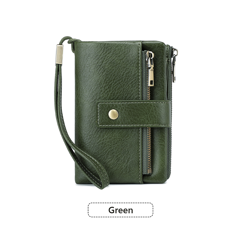 Women's Retro Style RFID Blocking Tri-fold Wallet