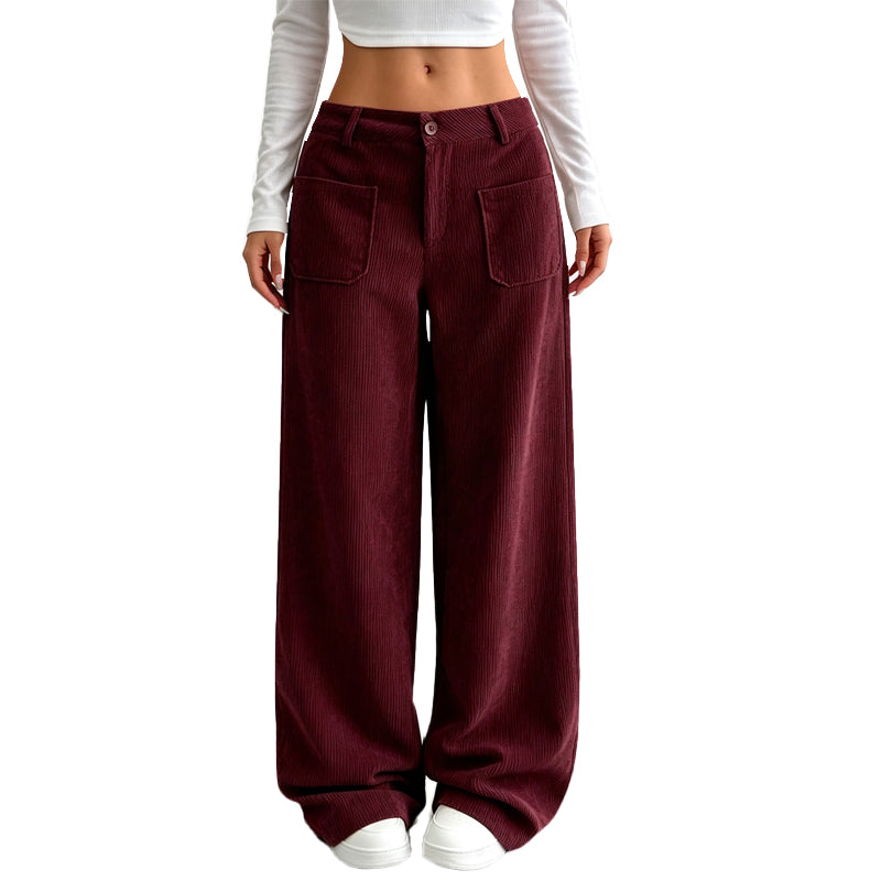 ✨ Easy Everyday Comfort | Women's Relaxed Wide-Leg Pants with Side Pockets