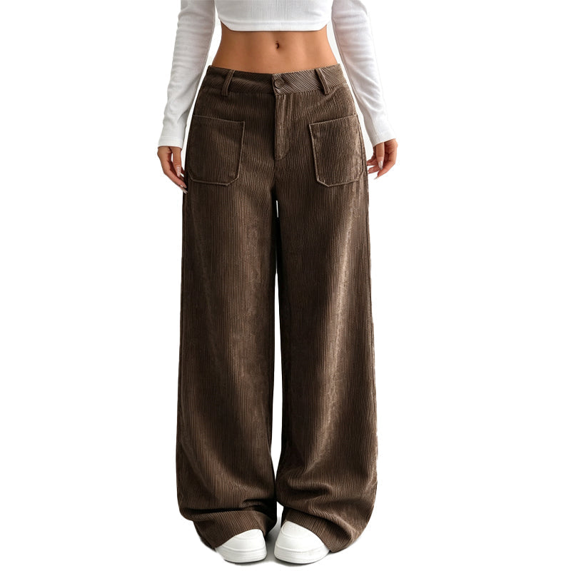 ✨ Easy Everyday Comfort | Women's Relaxed Wide-Leg Pants with Side Pockets