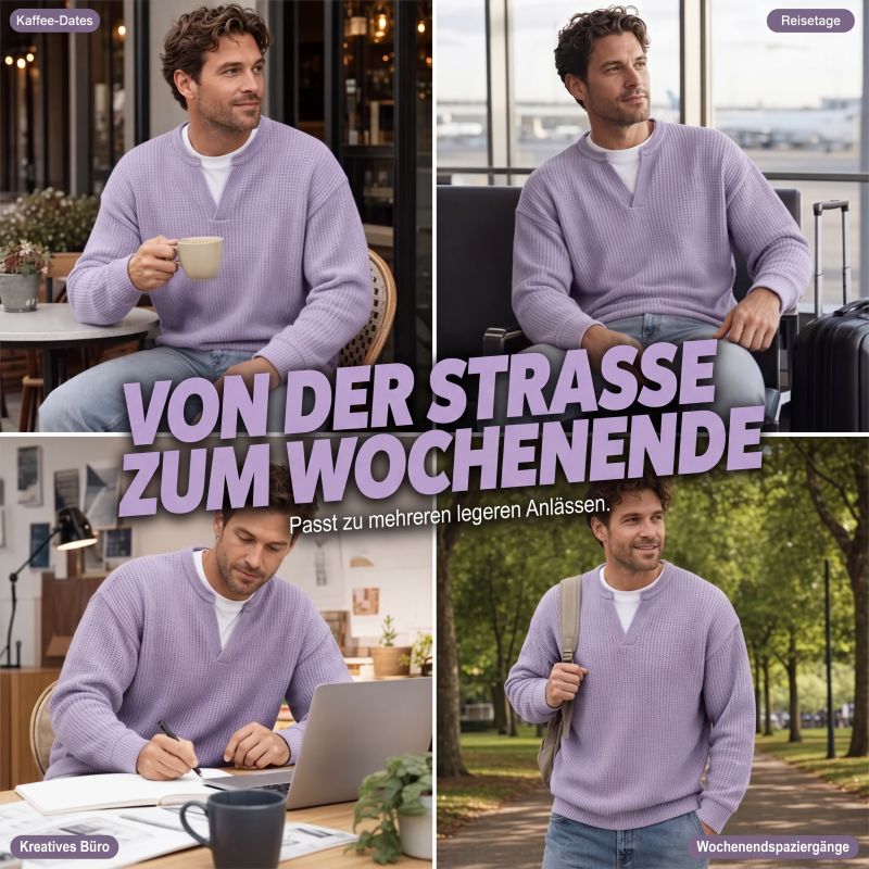 💖Black Friday Mega Deal – 50% off!💖Men's Layered-Look Waffle T-Shirt | Comfortable everyday style with elegant texture 👚