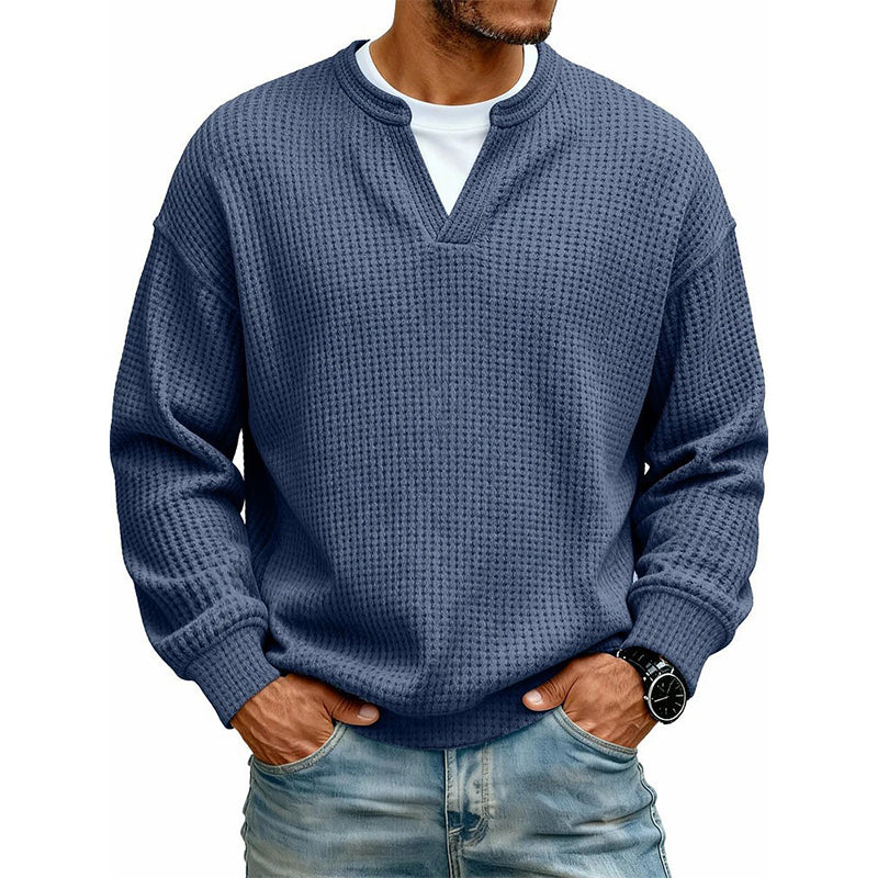 💖Black Friday Mega Deal – 50% off!💖Men's Layered-Look Waffle T-Shirt | Comfortable everyday style with elegant texture 👚