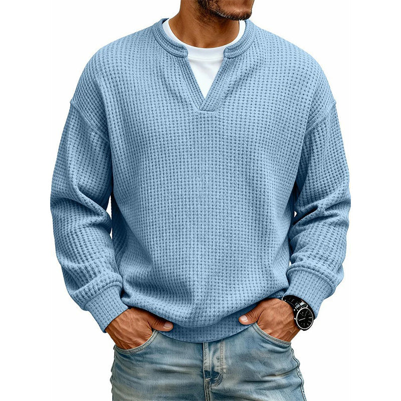 💖Black Friday Mega Deal – 50% off!💖Men's Layered-Look Waffle T-Shirt | Comfortable everyday style with elegant texture 👚
