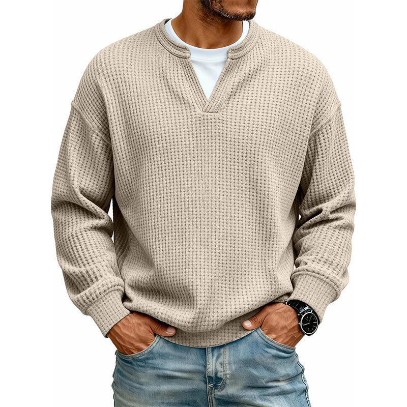 💖Black Friday Mega Deal – 50% off!💖Men's Layered-Look Waffle T-Shirt | Comfortable everyday style with elegant texture 👚