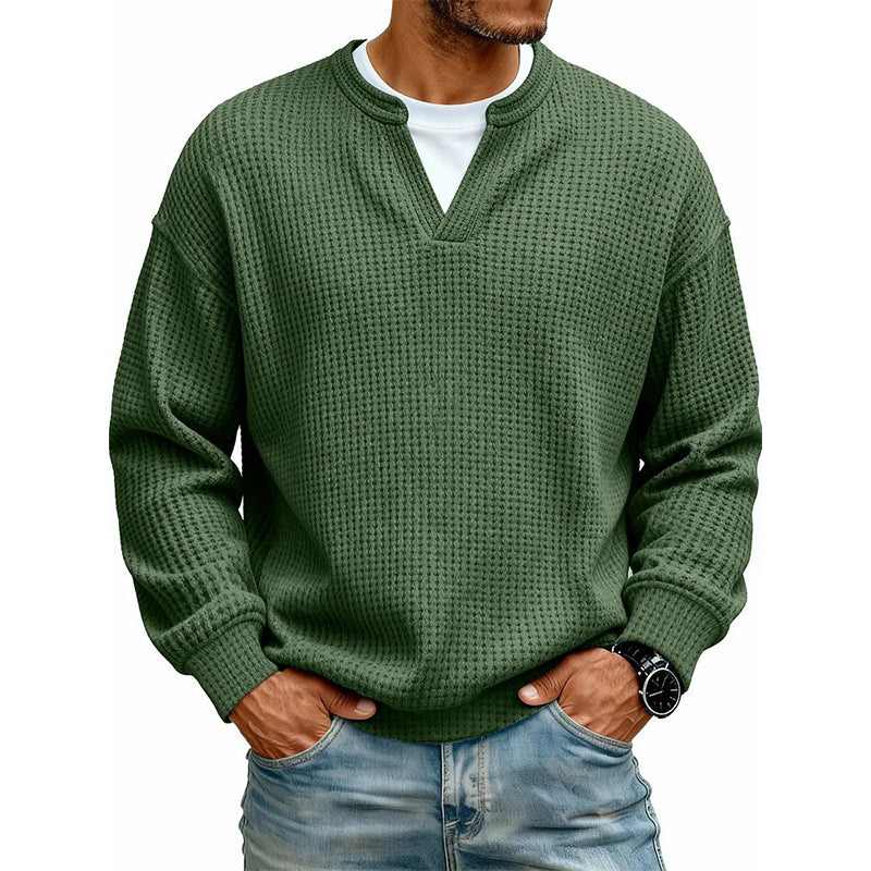 💖Black Friday Mega Deal – 50% off!💖Men's Layered-Look Waffle T-Shirt | Comfortable everyday style with elegant texture 👚