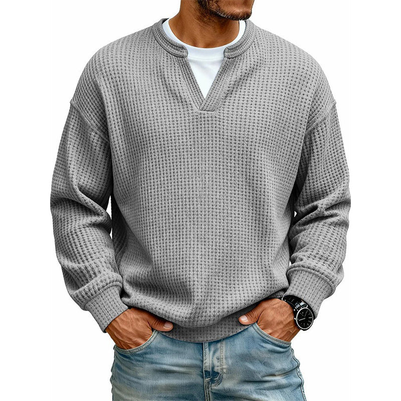 💖Black Friday Mega Deal – 50% off!💖Men's Layered-Look Waffle T-Shirt | Comfortable everyday style with elegant texture 👚
