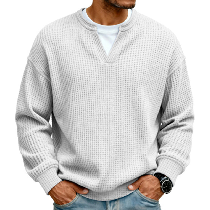💖Black Friday Mega Deal – 50% off!💖Men's Layered-Look Waffle T-Shirt | Comfortable everyday style with elegant texture 👚