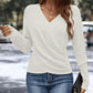 💖Black Friday Mega Deal – 50% off!💖🌸👚New Arrivals - V-Neck Knit Top with Flattering Wrap Front