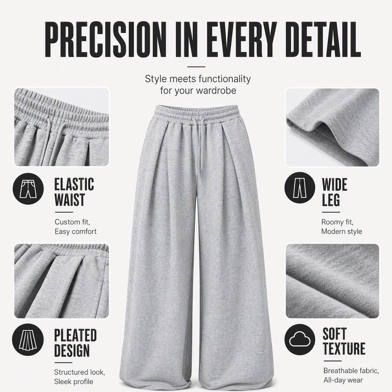 Trending Now⭐👖Women's Casual Pleated Wide-Leg Sweatpants