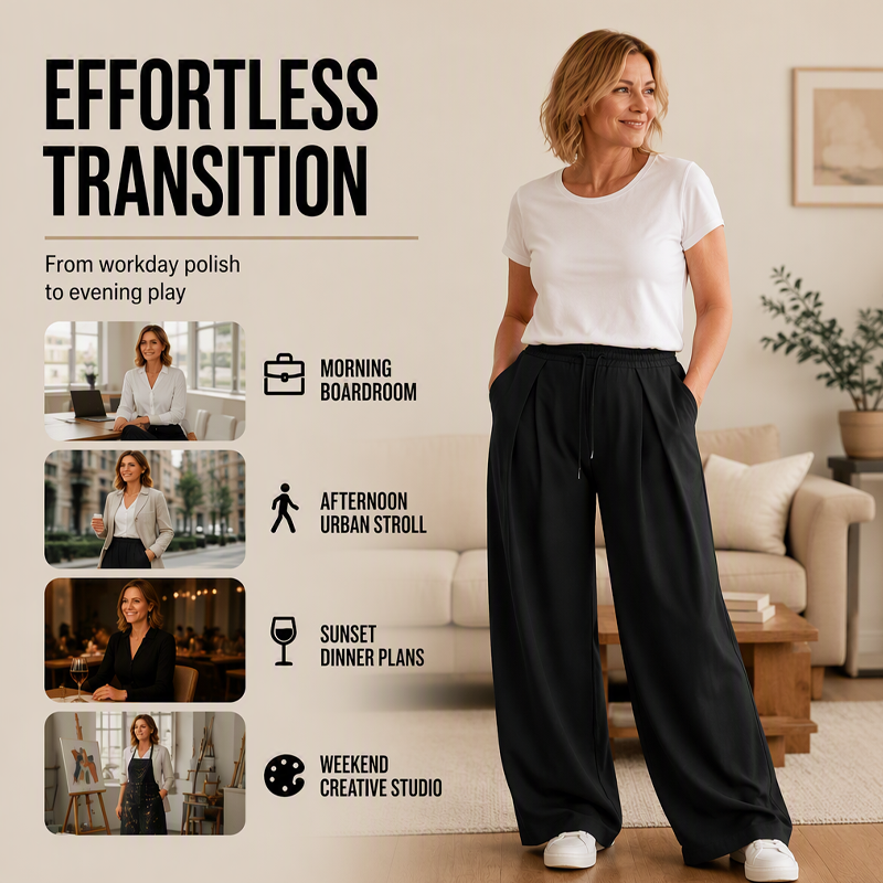 Trending Now⭐👖Women's Casual Pleated Wide-Leg Sweatpants