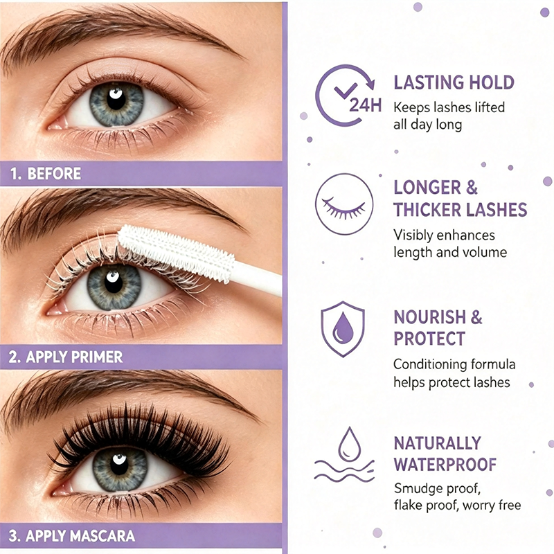 ✨Buy 2 Get 1 Free💜Double Lash Length Instantly! 24H No-Smudge White Primer