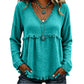 ☁️Relaxed Comfort, Everyday Wear👚 Women's V-Neck Long Sleeve Top – Lightweight Fabric, Easy to Style ✨