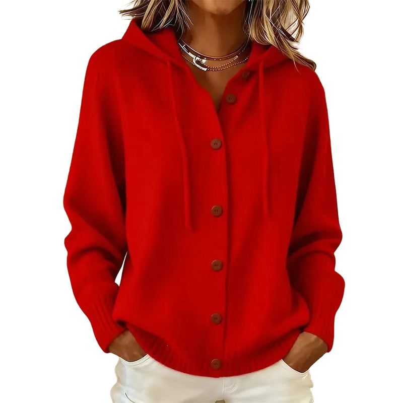 💖Black Friday Mega Deal – 50% off!💖Women's Cozy Hooded Knit Cardigan