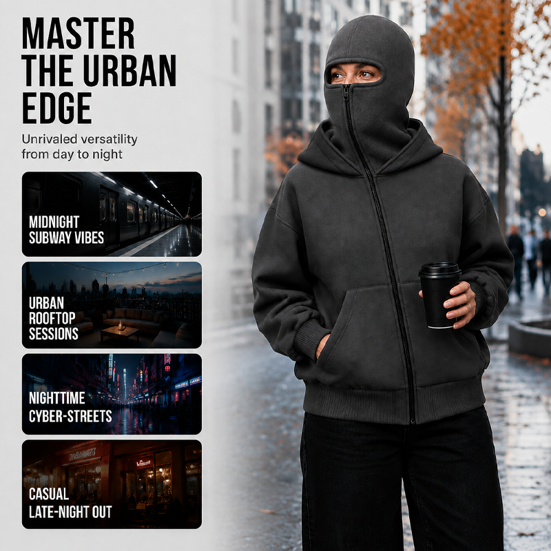 ⌛Limited-Time Offer-Unisex Balaclava Zip-Up Hooded Jacket