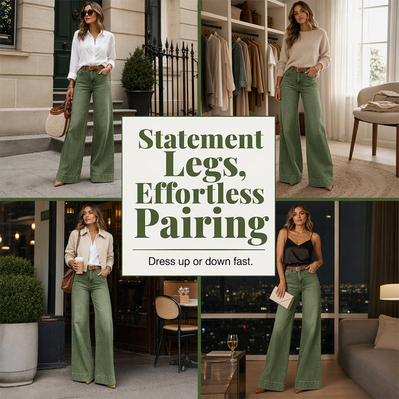 💖Black Friday Mega Deal – 50% off!💖✨ Flattering Denim Style | Women's Vintage-Wash High-Rise Wide-Leg Jeans