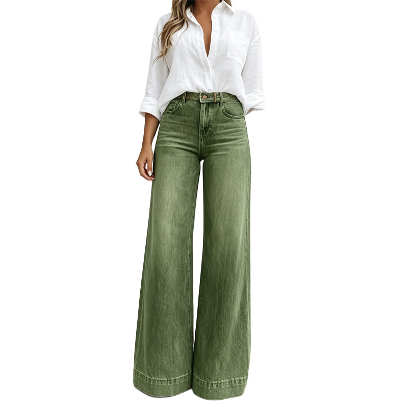 💖Black Friday Mega Deal – 50% off!💖✨ Flattering Denim Style | Women's Vintage-Wash High-Rise Wide-Leg Jeans