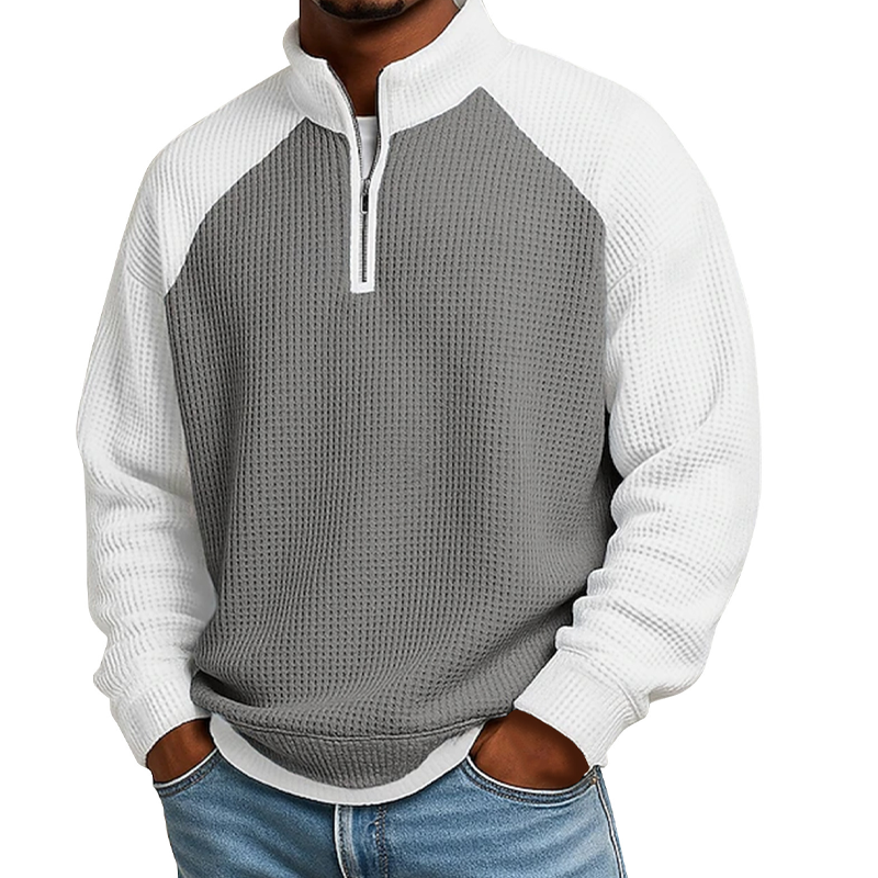 🖤Black Friday Sale:50% OFF🖤 🔥Limited time offer✨Men's Waffle Knit Quarter Zip T-Shirt