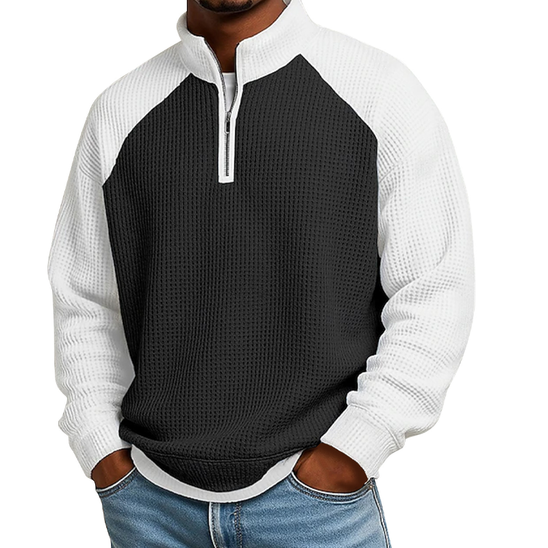 🖤Black Friday Sale:50% OFF🖤 🔥Limited time offer✨Men's Waffle Knit Quarter Zip T-Shirt