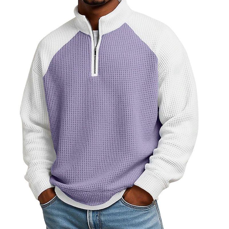 🖤Black Friday Sale:50% OFF🖤 🔥Limited time offer✨Men's Waffle Knit Quarter Zip T-Shirt