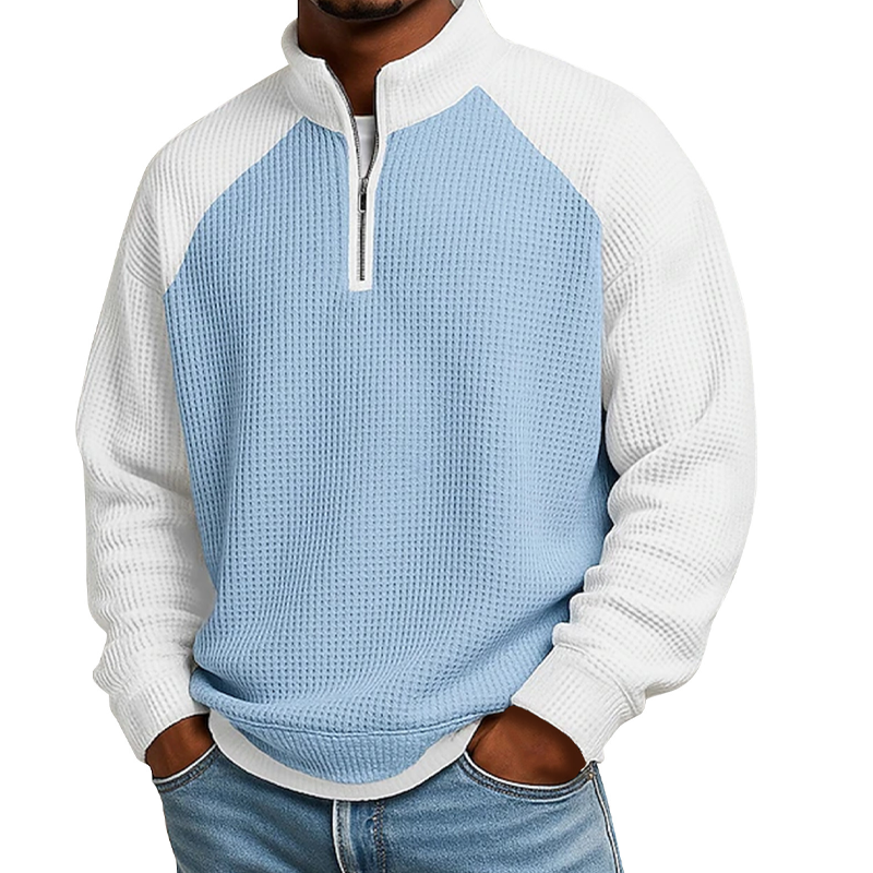 🖤Black Friday Sale:50% OFF🖤 🔥Limited time offer✨Men's Waffle Knit Quarter Zip T-Shirt