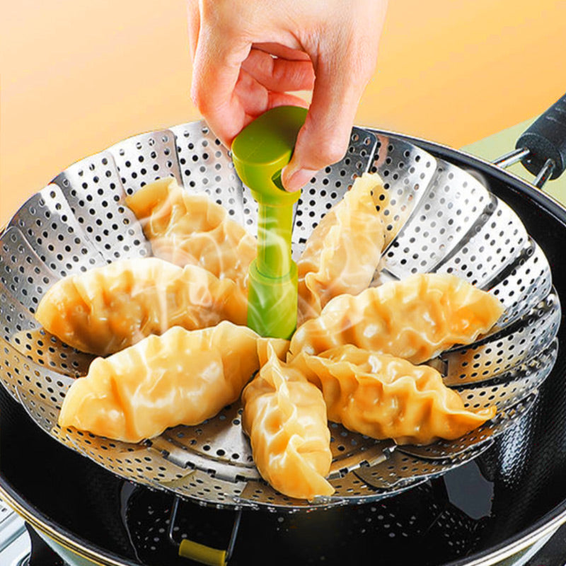 🍲 LIMITED TIME 50% OFF! ♨️ Stainless Steel Expandable Steamer Basket – Fits Multiple Pot Sizes, Rust-Resistant & Dishwasher Safe – Healthy Steaming Made Simple ✨