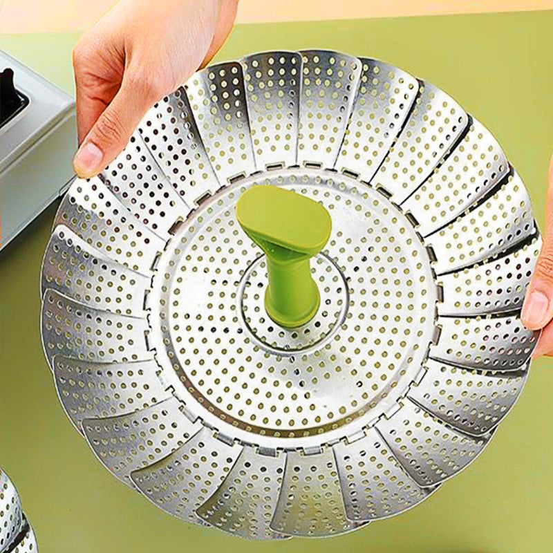 🍲 LIMITED TIME 50% OFF! ♨️ Stainless Steel Expandable Steamer Basket – Fits Multiple Pot Sizes, Rust-Resistant & Dishwasher Safe – Healthy Steaming Made Simple ✨