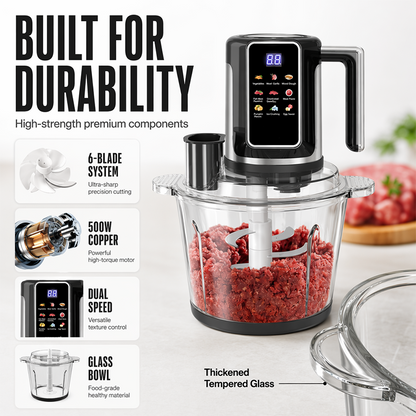 👩‍🍳Multi-Functional Food Processor with Touch Control and Glass Bowl✨