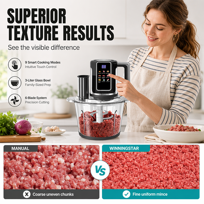 👩‍🍳Multi-Functional Food Processor with Touch Control and Glass Bowl✨