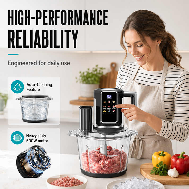 👩‍🍳Multi-Functional Food Processor with Touch Control and Glass Bowl✨