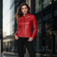 🖤Black Friday Sale:50% OFF🖤 ✨ Elevated Moto Style | Women's Slim-Fit Quilted-Shoulder Faux Leather Jacket