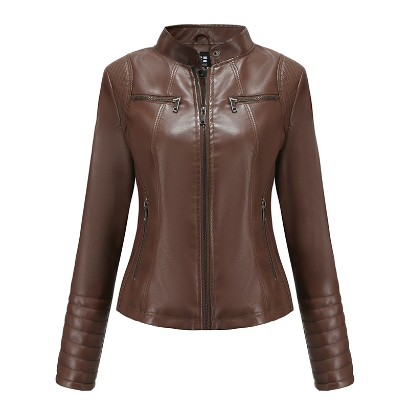 🖤Black Friday Sale:50% OFF🖤 ✨ Elevated Moto Style | Women's Slim-Fit Quilted-Shoulder Faux Leather Jacket