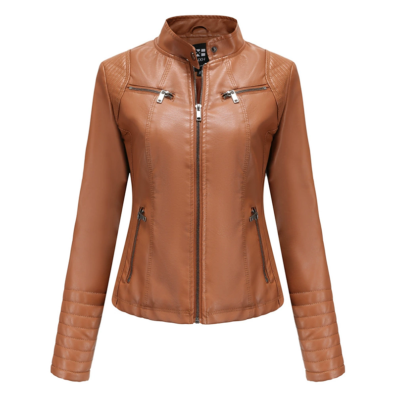 🖤Black Friday Sale:50% OFF🖤 ✨ Elevated Moto Style | Women's Slim-Fit Quilted-Shoulder Faux Leather Jacket