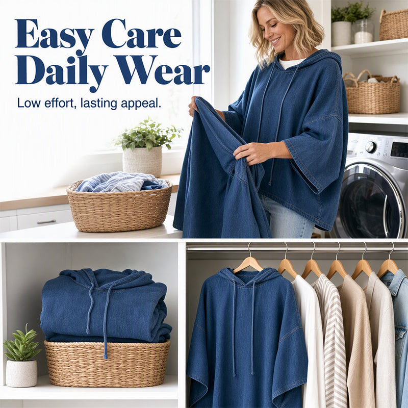 ✨2026 Collection at 50% OFF & FREE SHIPPING🎁Easy Everyday Comfort | Women's Relaxed Hooded Denim Pullover
