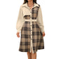 ✨ Polished Elegance | Women's Belted Plaid Button-Front Midi Dress