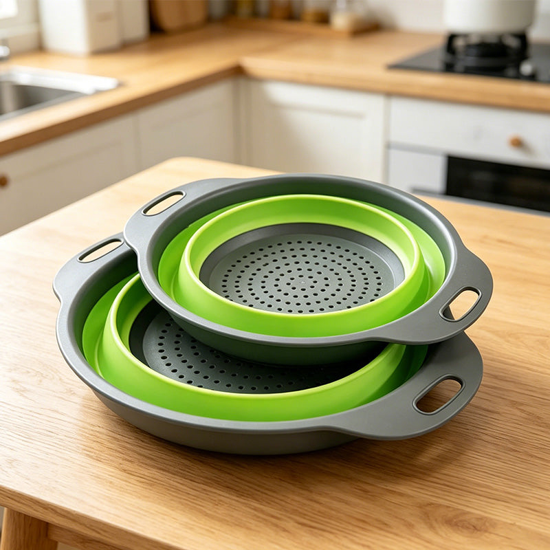 Collapsible Kitchen Colander Space Saving Vegetable Fruit Drain Basket