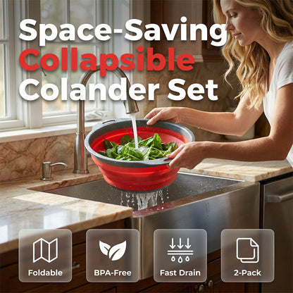 Collapsible Kitchen Colander Space Saving Vegetable Fruit Drain Basket