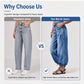 👖 Shape It Your Way | Women's High-Waisted Adjustable-Hem Barrel Jeans⚡Free shipping