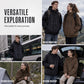 Men's Windproof Hooded Cargo Jacket Waterproof Outdoor Streetwear Coat
